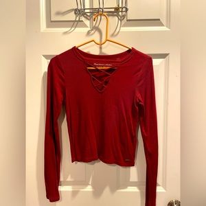 Small womans long sleeve belly shirt